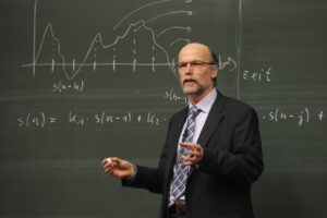 Instructor using blackboard