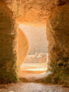 Empty tomb on Easter