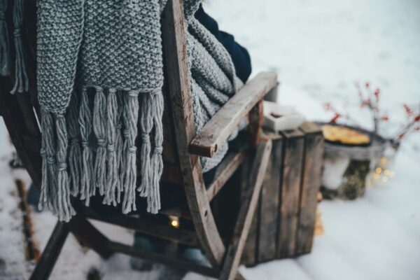 Shawl draped overa rocking chair