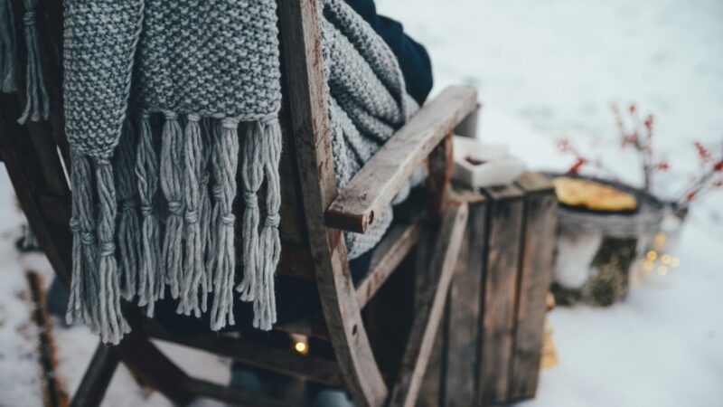 Shawl draped overa rocking chair